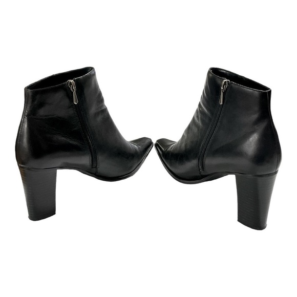 WHITE MOUNTAIN BLACK LEATHER ANKLE BOOTS size 9.5 - Picture 5 of 12